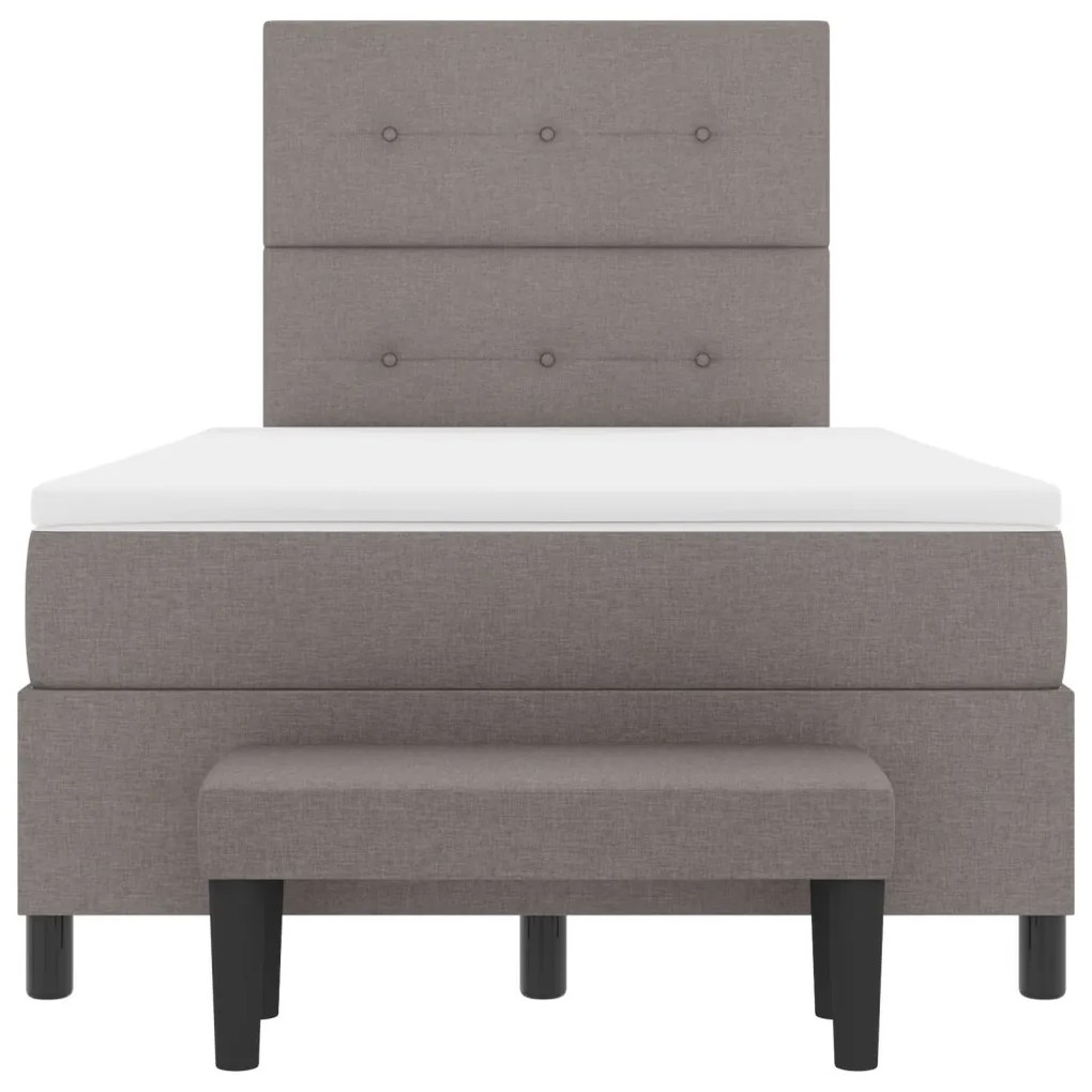Box Spring Ágy Matraccal és Pad Taupe 120x190 cm Szövet