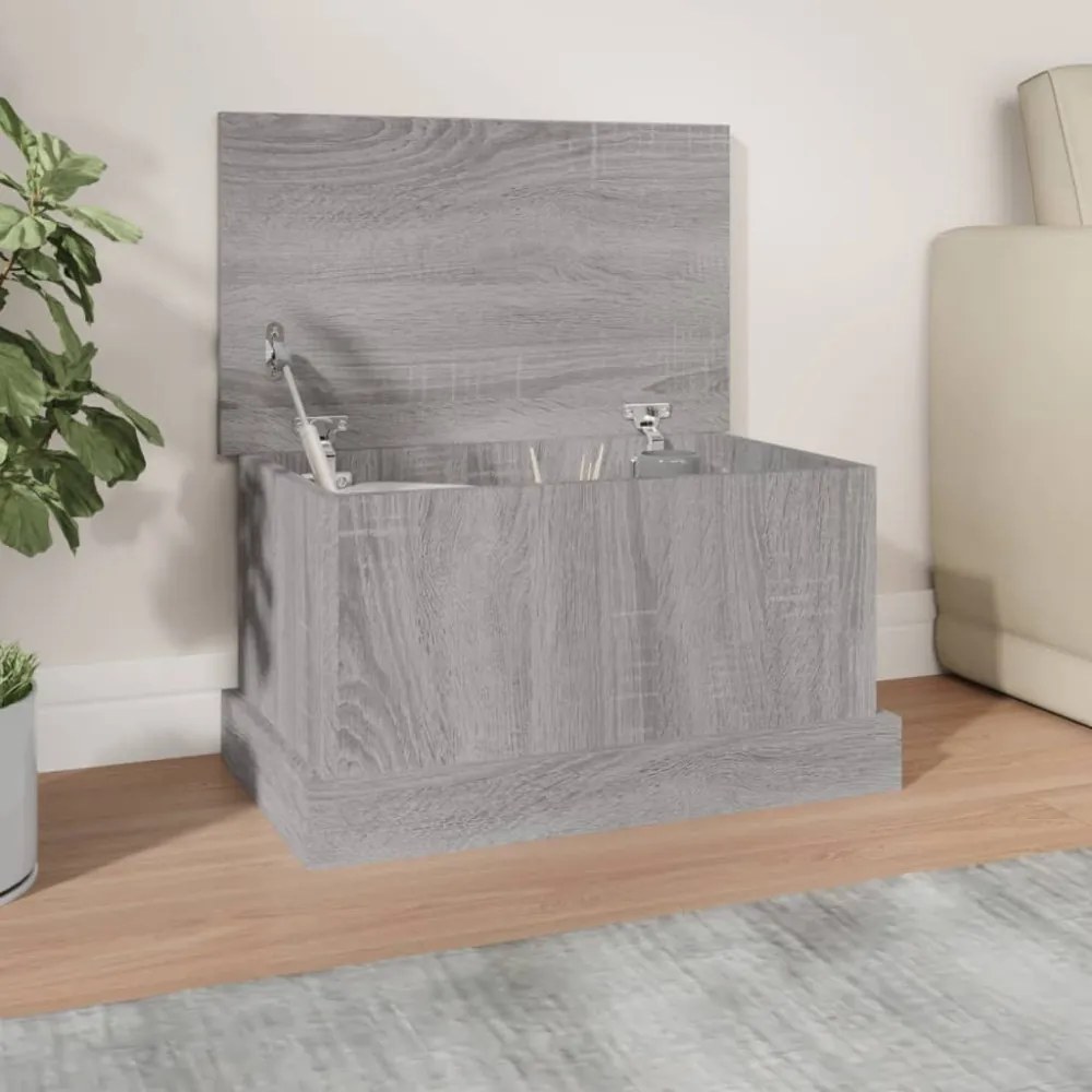 szürke sonoma szerelt fa tárolóláda 50x30x28 cm
