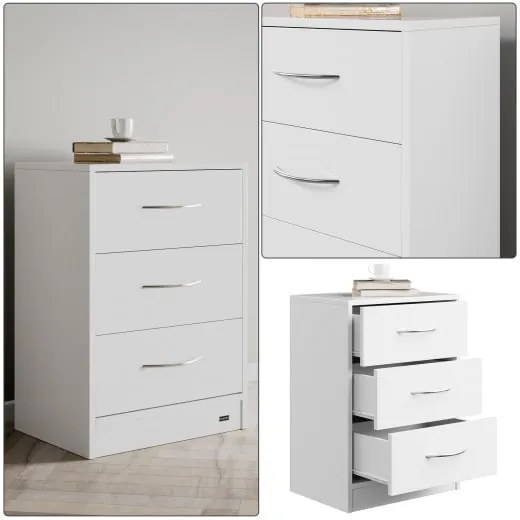Casaria® Eloise éjjeliszekrény 54x39x28 cm - LED fehér
