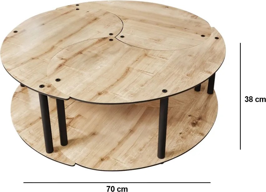 Yin Yang 3 70 tölgy dohányzóasztal
