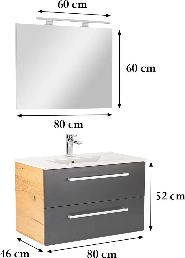 Vario Clam 80 Fürdőszoba komplett szekrény