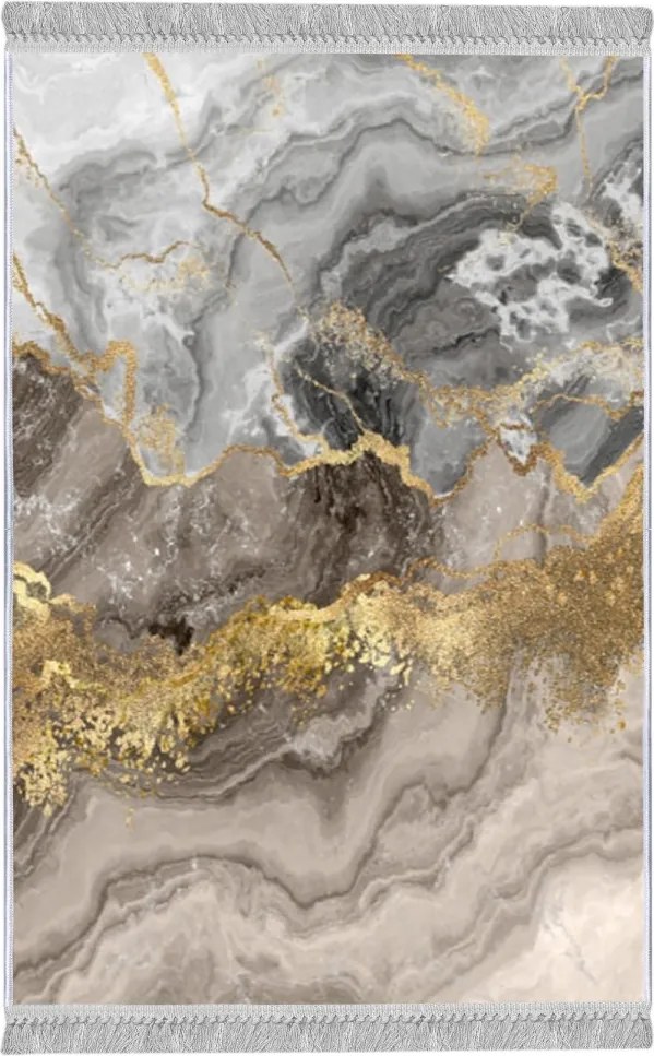 Márvány szőnyeg 80x200 cm szürke/arany