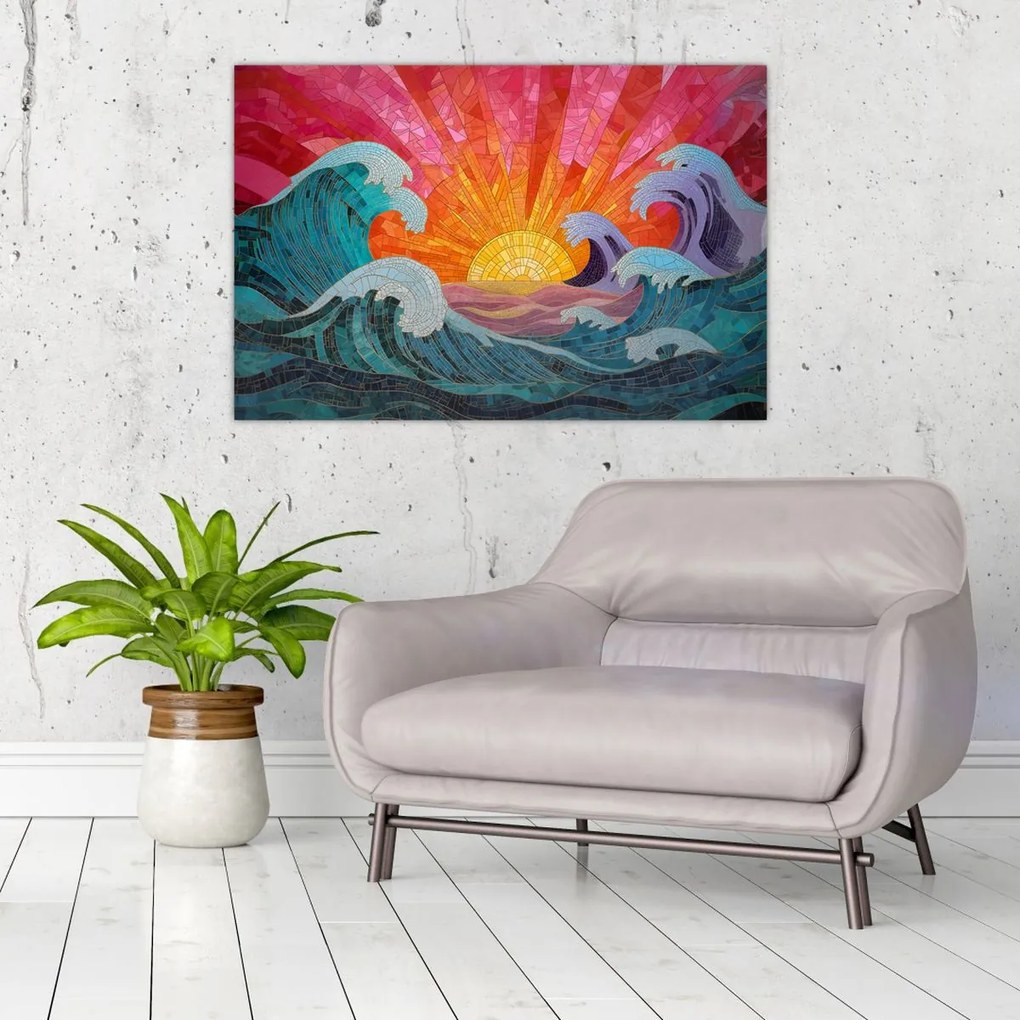 Kép - Hullámmozaik (90x60 cm)