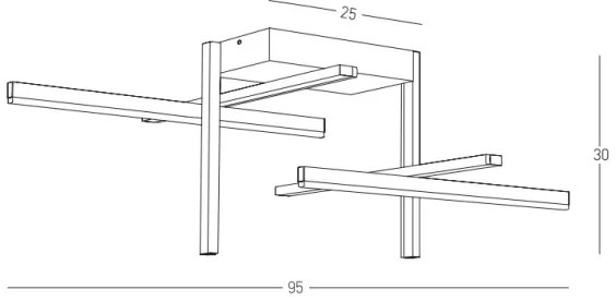 Zambelis 22027 - LED Dimmelhető felületre szerelhető csillár LED/46W/230V fekete