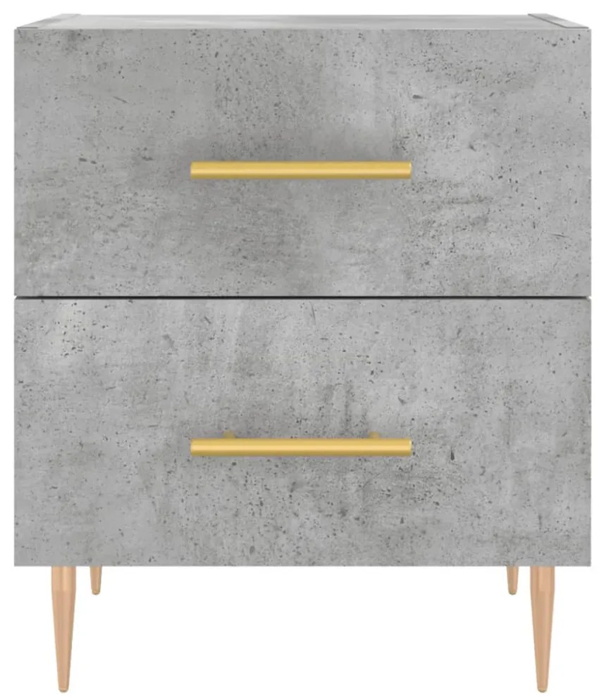 2 db betonszürke szerelt fa éjjeliszekrény 40 x 35 x 47,5 cm
