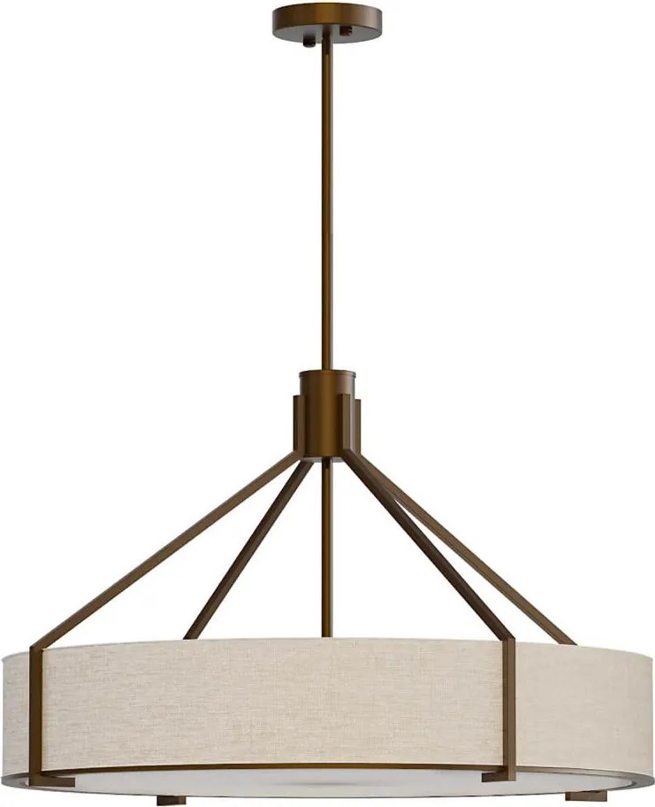Open Design OR85679 - DORETTO csillár rúddal, 6xE27/15W/230V, átm. 70 cm, barna/bézs