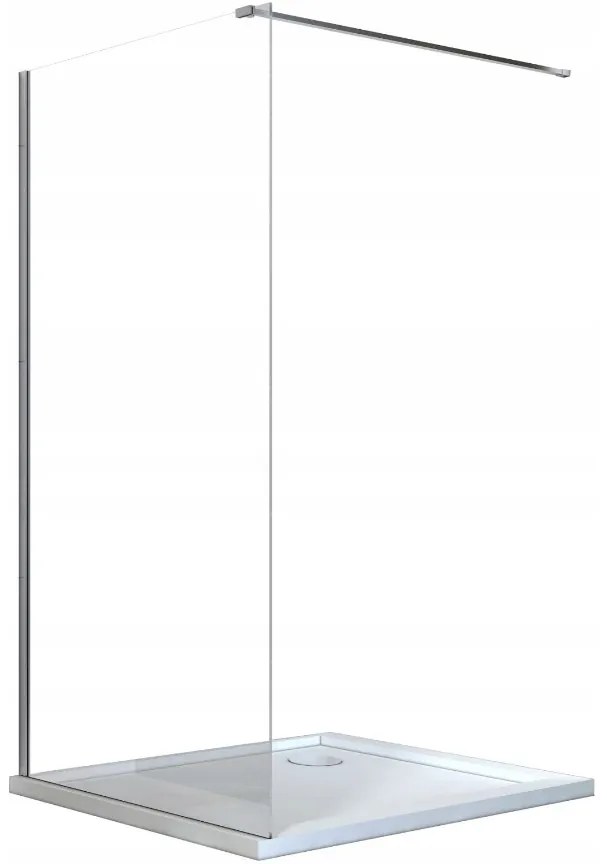 Invena Walk-In, zuhany paraván 80X200cm, 8mm átlátszó üveg, króm profil, INV-AK-32-186-O