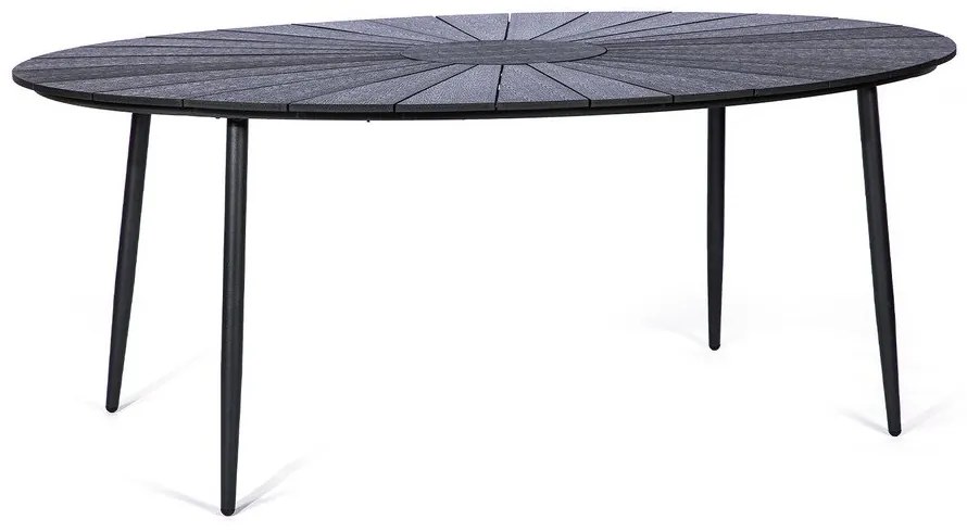 Marienlist fekete kerti asztal artwood asztallappal, 190 x 115 cm - Bonami Selection