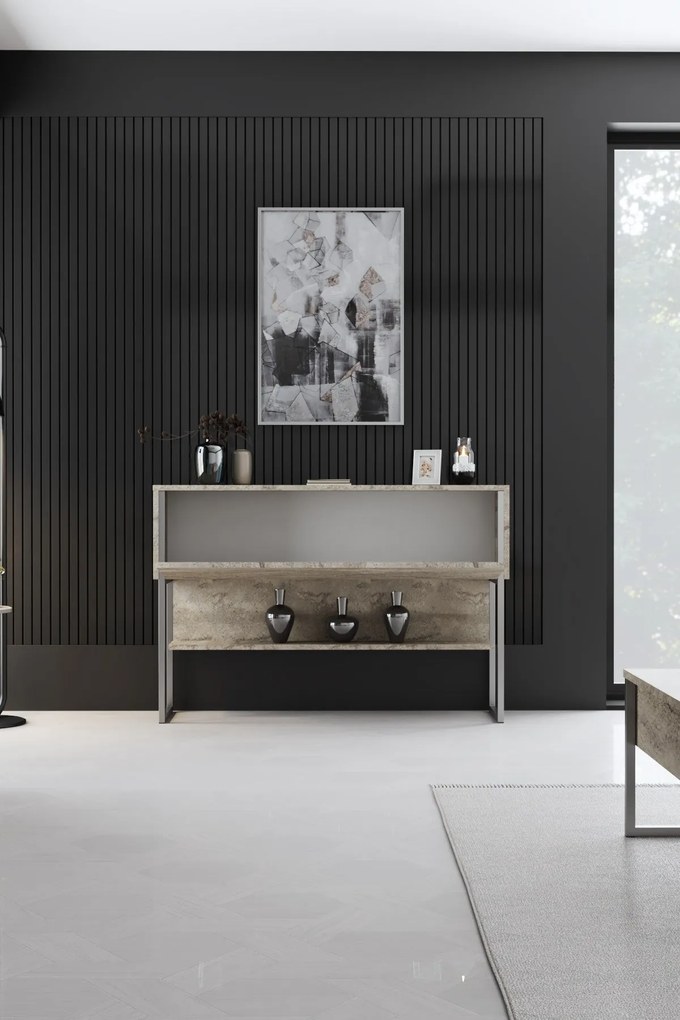 Komód luxe - travertine, silver