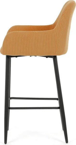 Barová židle, žlutá, látka,AUB-V4009 YEL6