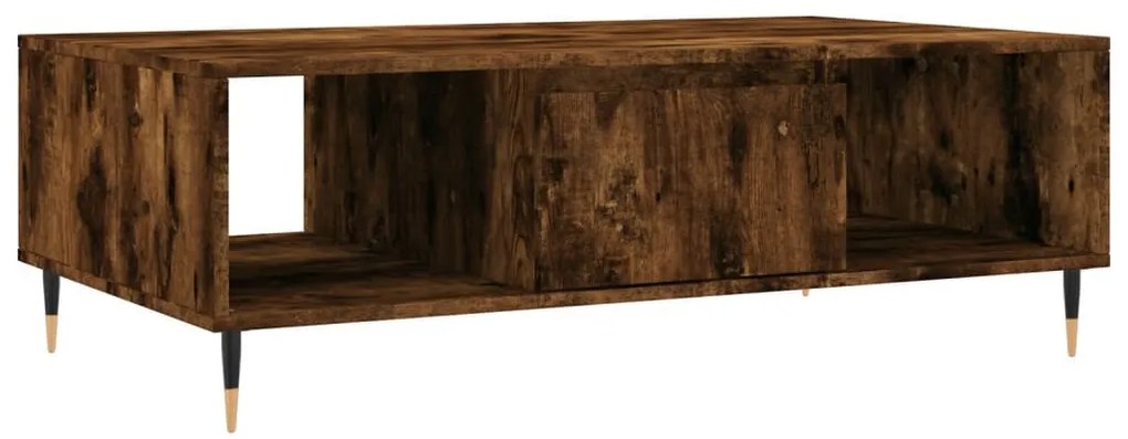 Füstös tölgy színű szerelt fa dohányzóasztal 104x60x35 cm