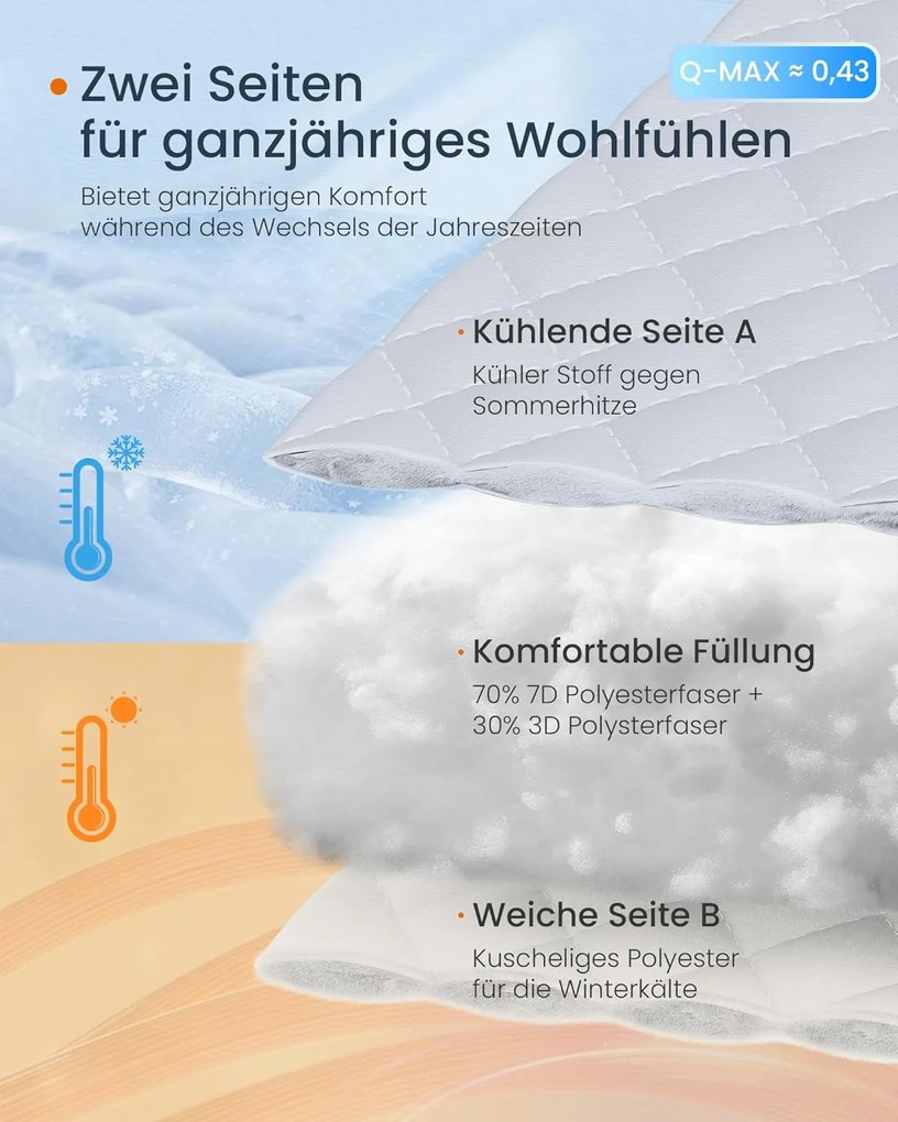 SONGMICS HOME párna, kétoldalas használat, 80 × 80 cm, világos szürke