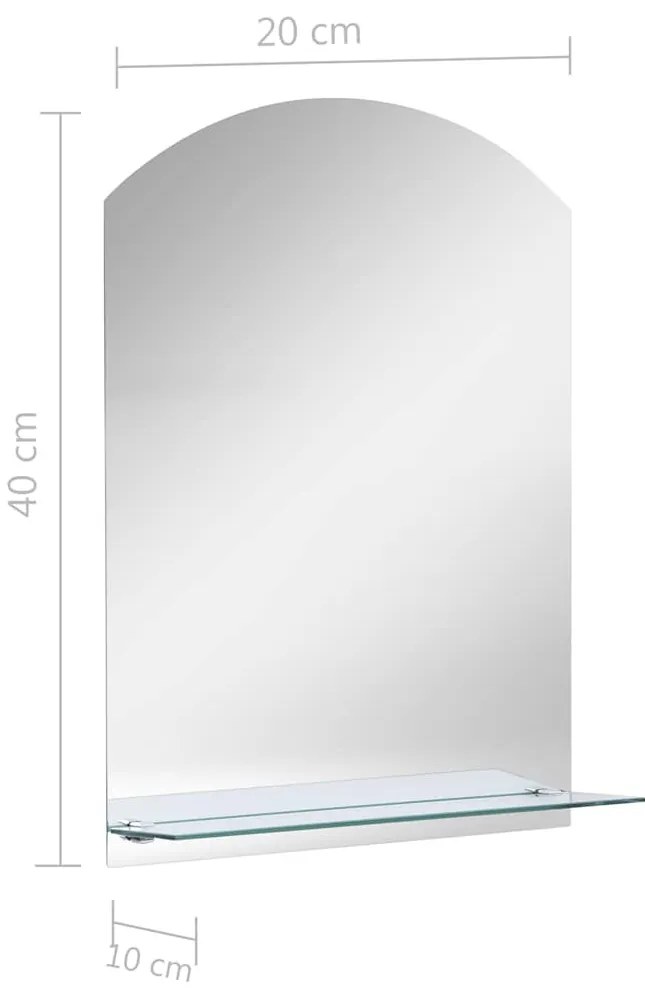 edzett üveg falitükör polccal 20 x 40 cm