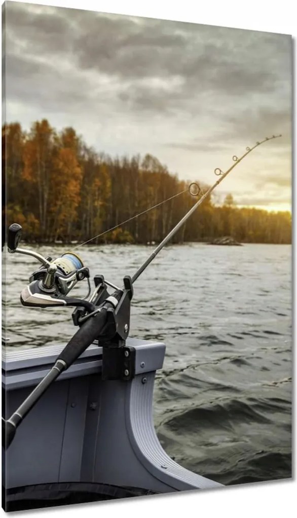 Vászonkép 80x120 Horgászat a csónakból Halak