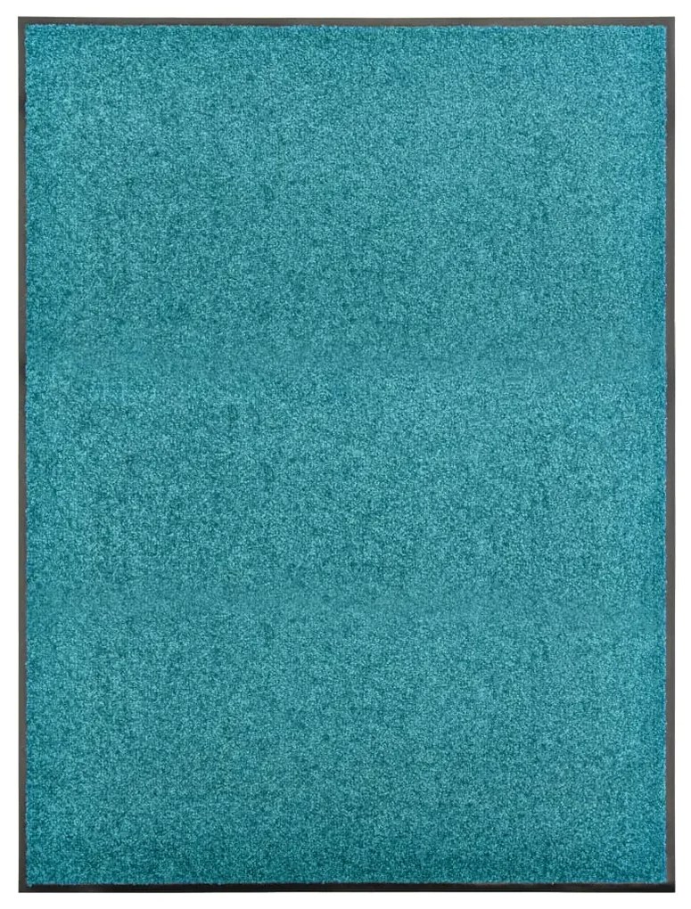 vidaXL ciánkék kimosható lábtörlő 90 x 120 cm