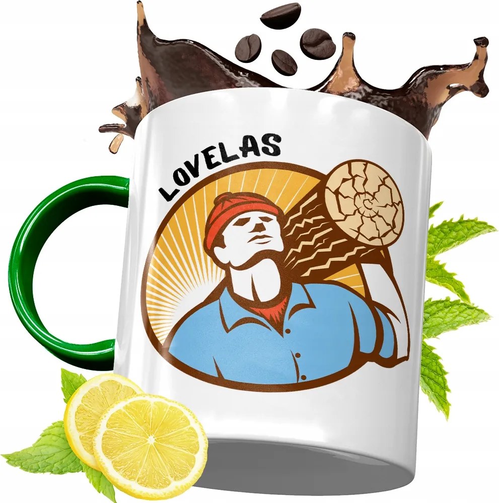 Zöld Bögre Favágónak Születésnapi Ajándék fényképes nyomtatással