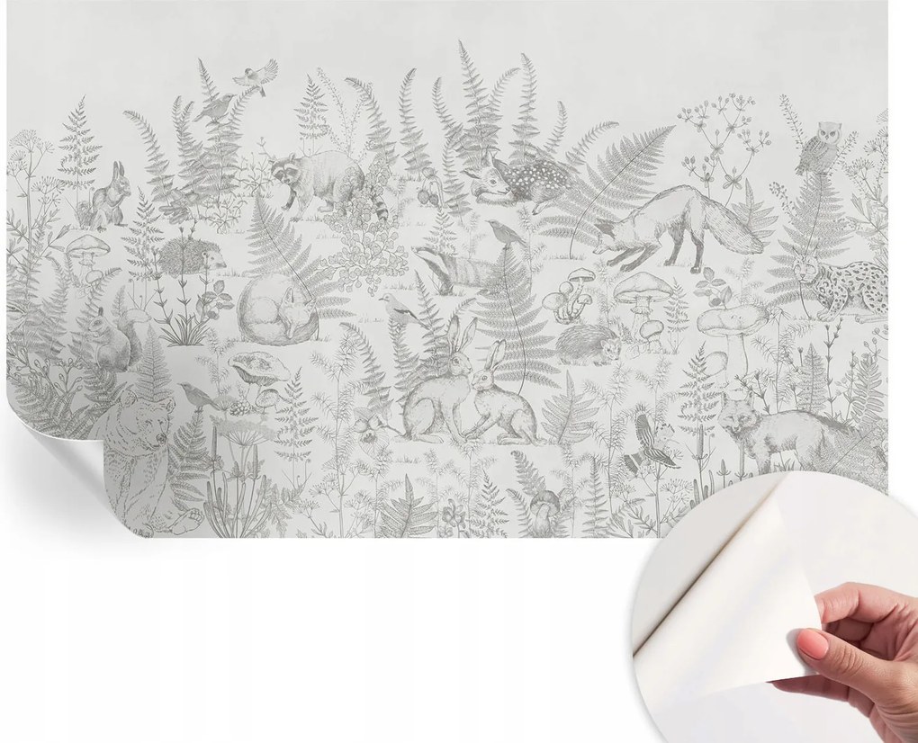 Öntapadós Dekoratív Fotótapéta Hálószobába Erdei állatok 416x254 cm