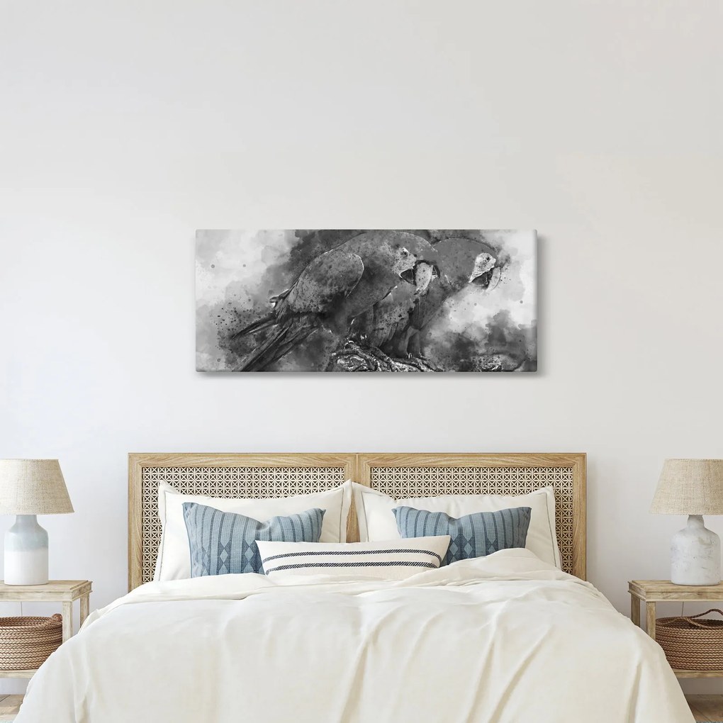 Kép - Akvarell papagájok (120x50 cm)