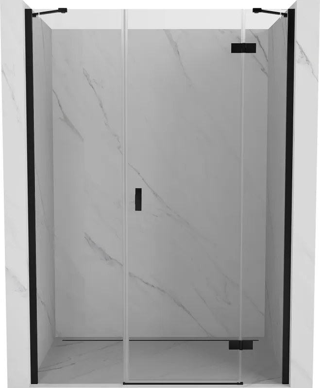 Mexen Mist-H jobbos kinyíló zuhanyajtó 145 cm, átlátszó, fekete - 8A5-145-001-70-00-P
