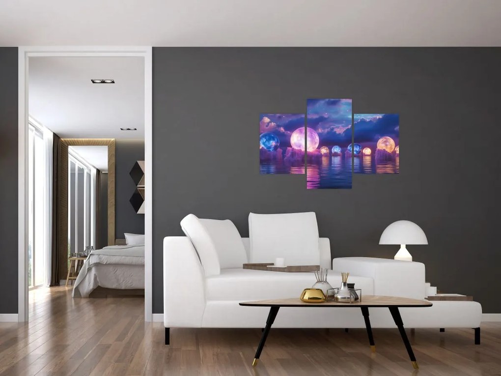Kép - Bolygók a vízen (90x60 cm)