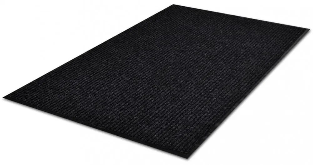 fekete PVC lábtörlő 117x220 cm