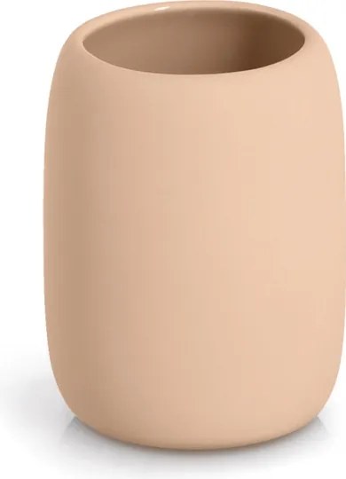 Fogkefetartó bögre, kerámia, mandula, O8,4x10,8cm