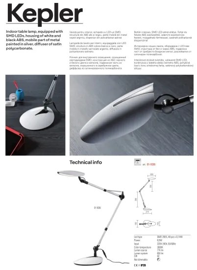 Redo 01-1036 - LED Asztali lámpa KEPLER VEIOZA LED/6.5W/230V