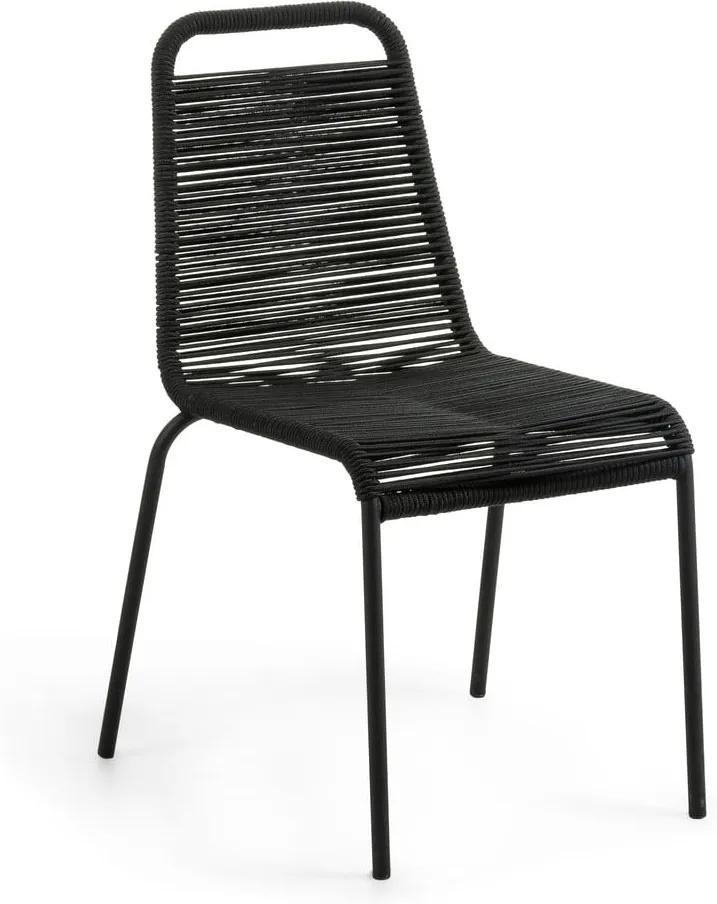 Glenville fekete acélszerkezetes kerti szék - La Forma
