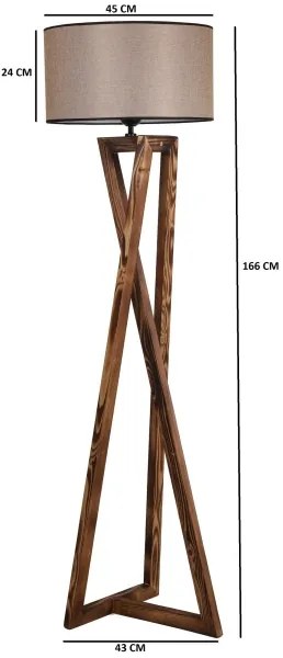 Állólámpa MACKA 1xE27/60W/230V bézs/barna