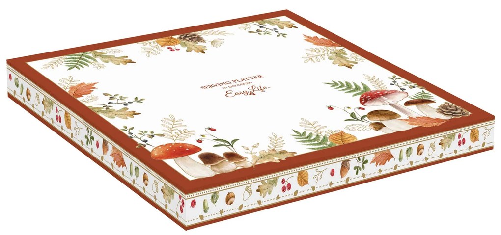 Őszi porcelán gomba alakú kínáló tál díszdobozban Autumn Breeze