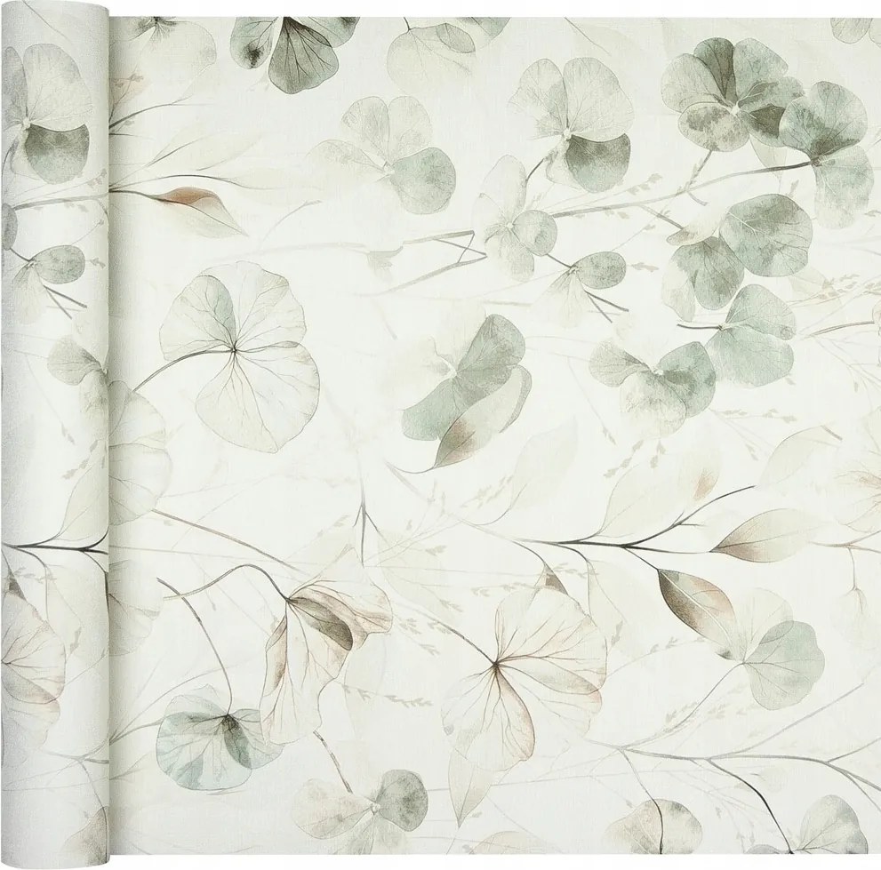 Skandináv tapéta finom levelek virágok festett vinil szövet