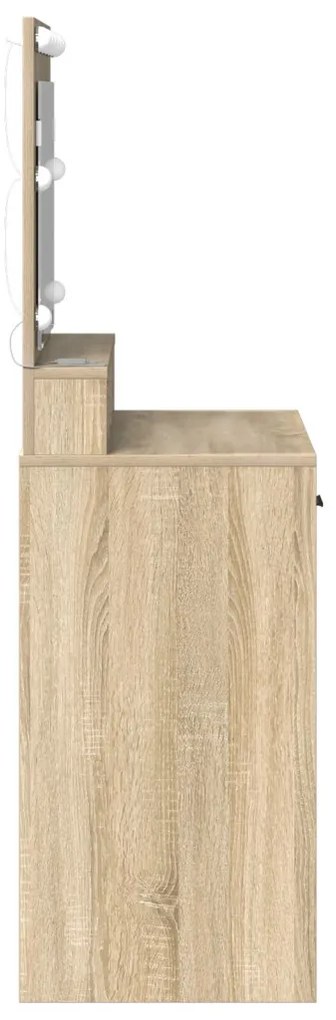 LED Fényes Sminktükör Sonoma Tölgy 79x41x135 cm