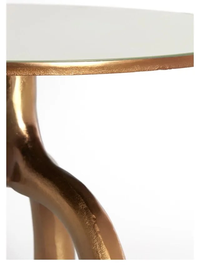 Bronzszínű-bézs üveg kerek dohányzóasztal ø 65 cm Mello – Light &amp; Living