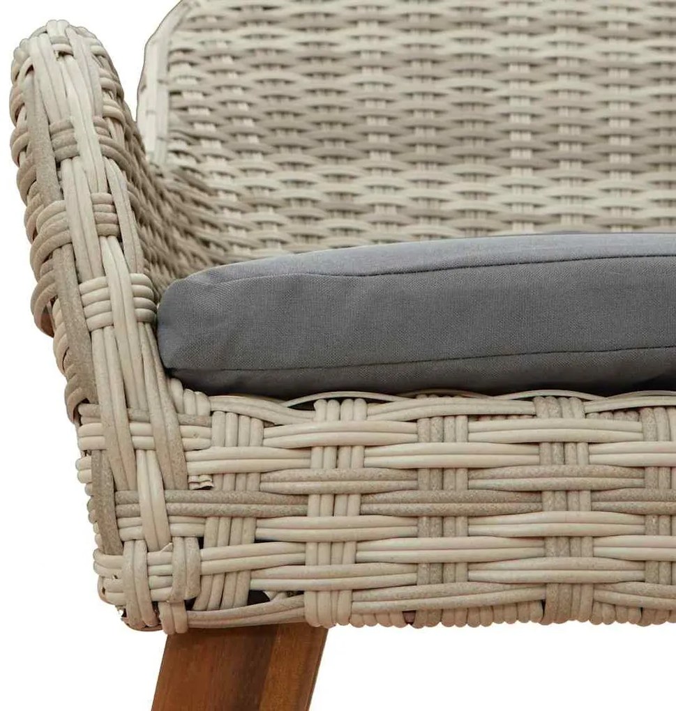 Étkezőgarnitúra 7 pcs Világosszürke Poli rattan