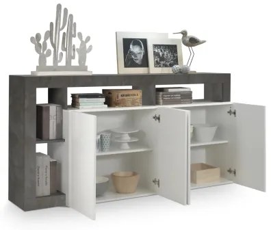 Komód LENOR fehér/antracit