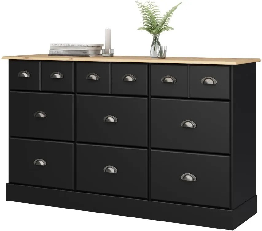 Leander fekete 9 fiókos komód - Støraa