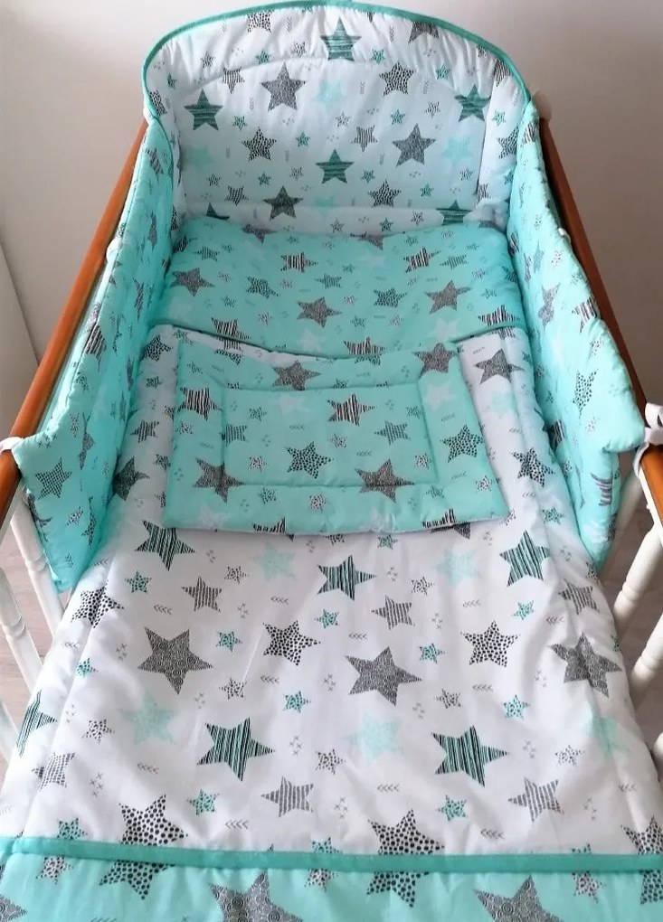 4 részes babaágynemű szett - GEO STAR - MENTA - bébi méret - AZONNAL VIHETŐ