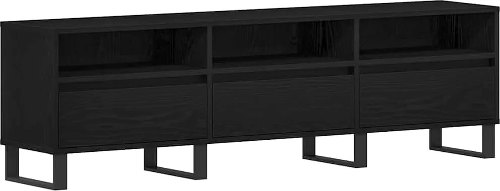 vidaXL TV szekrény fiókkal Fekete tölgy 150 x 30 x 44,5 cm Faanyag