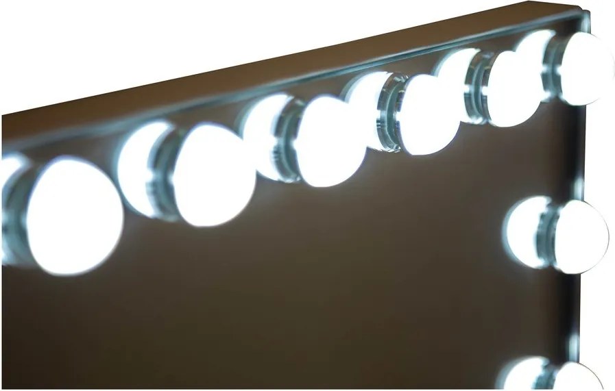 Fali tükör világítással-polccal 55x43 cm Hollywood – Mauro Ferretti