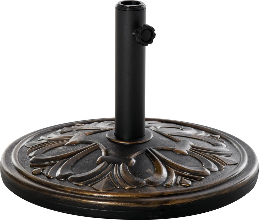 Outsunny Napernyő Állvány 13 kg Napernyő Állvány 35 mm/38 mm/48 mm Átmérőjű Napernyő Tartóhoz Kertbe, Balkónra, Antik Bronz | Aosom