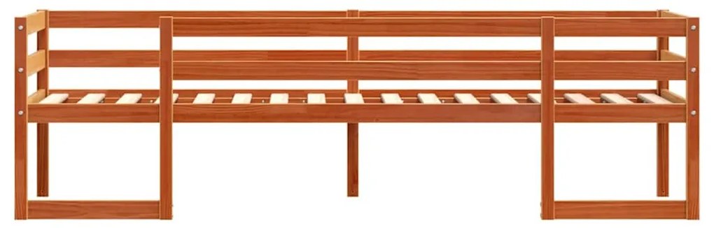 viaszbarna tömör fenyőfa ágykeret 75 x 190 cm
