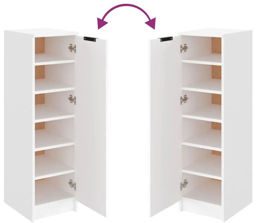 fehér szerelt fa cipősszekrény 30 x 35 x 100 cm