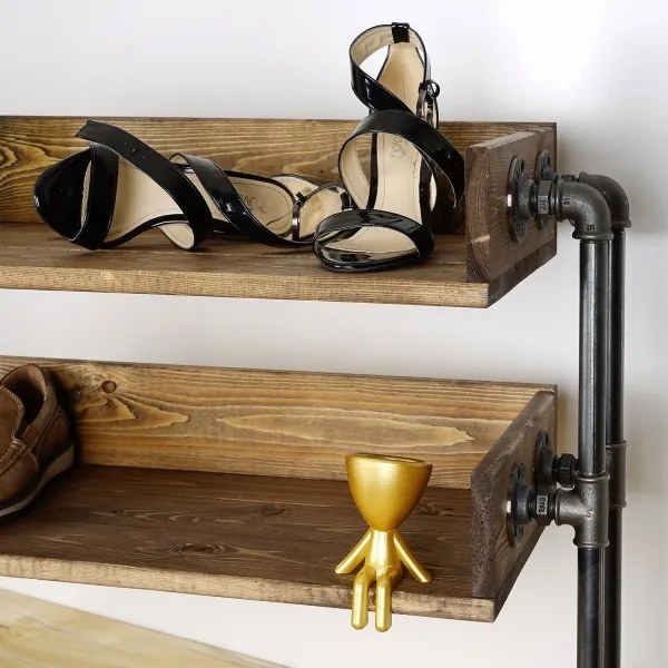 Cipősszekrény BORU 50x90 cm fekete/fenyő