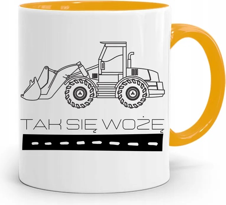 Sárga Építőipari Bögre Barkácsoló Ajándék fényképes nyomtatással