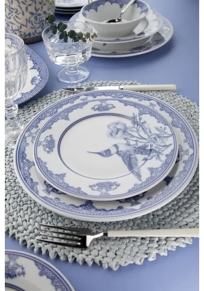 26 részes étkészlet fehér/kék/porcelán