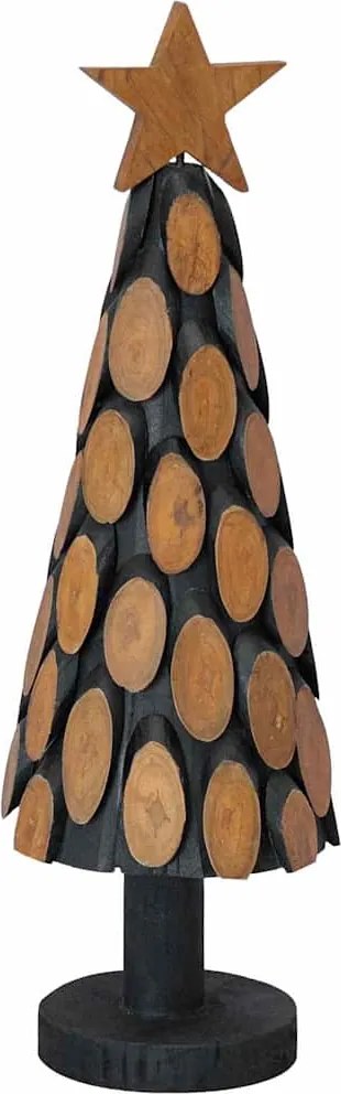 vidaXL Karácsonyfa állvánnyal Barna 61 cm Tömör tíkfa