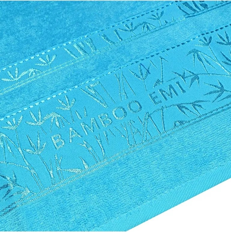 EMI türkizkék bambusz törölköző és fürdőlepedő szett 2 db