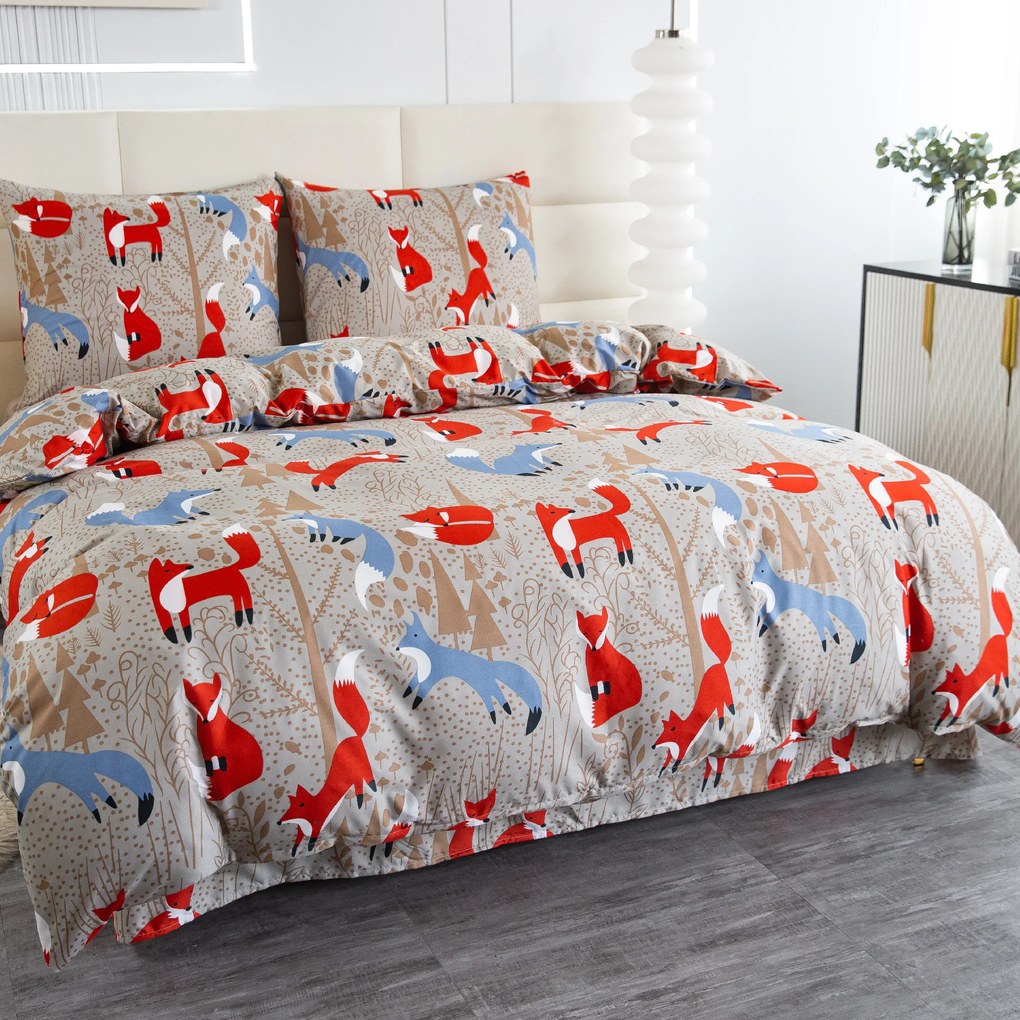 RED FOX barna mikroszálas ágyneműhuzat Ágyneműhuzat mérete: 2 db 70 x 90 cm | 200 x 220 cm