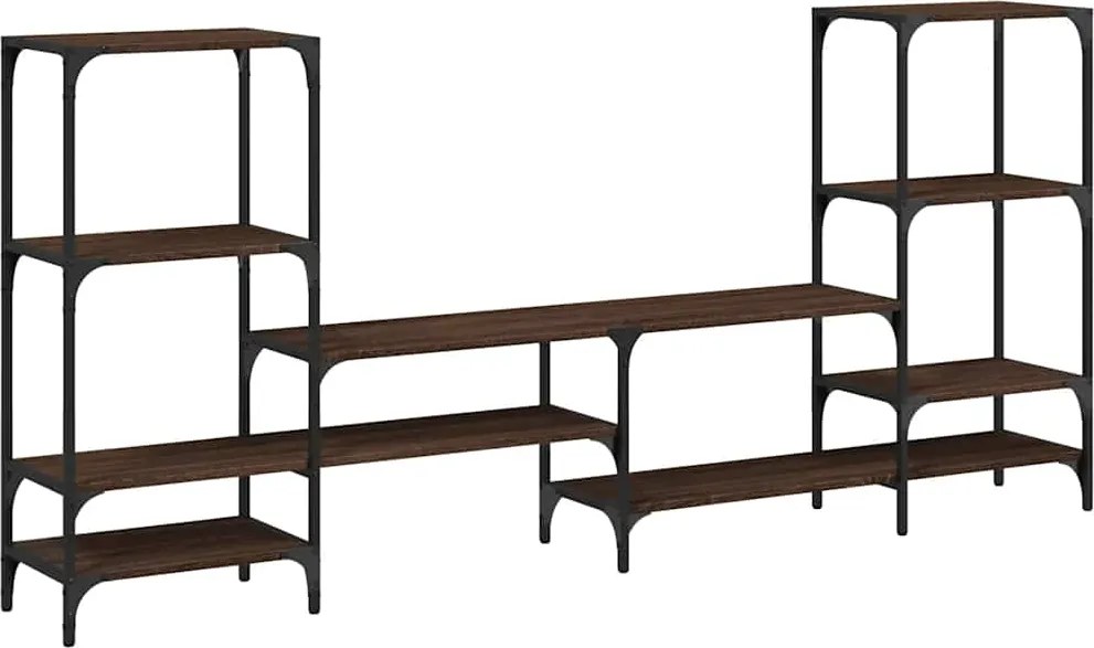 vidaXL barna tölgy színű szerelt fa TV-szekrény 206,5x28,5x95 cm
