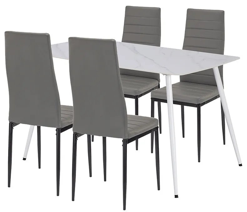 Renton 4+1 étkező garnitúra szürke-fekete